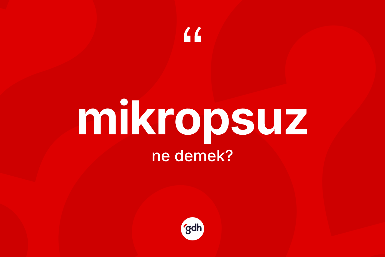 Mikropsuz nedir? Mikropsuz kelimesinin kaç farklı anlamı var?