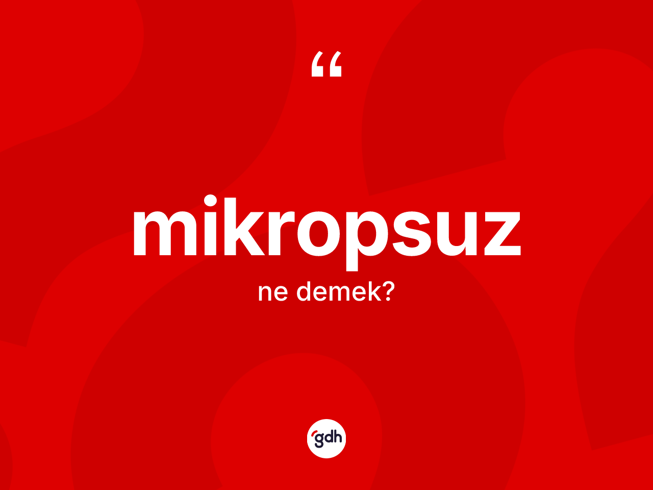Mikropsuz nedir? Mikropsuz kelimesinin kaç farklı anlamı var?
