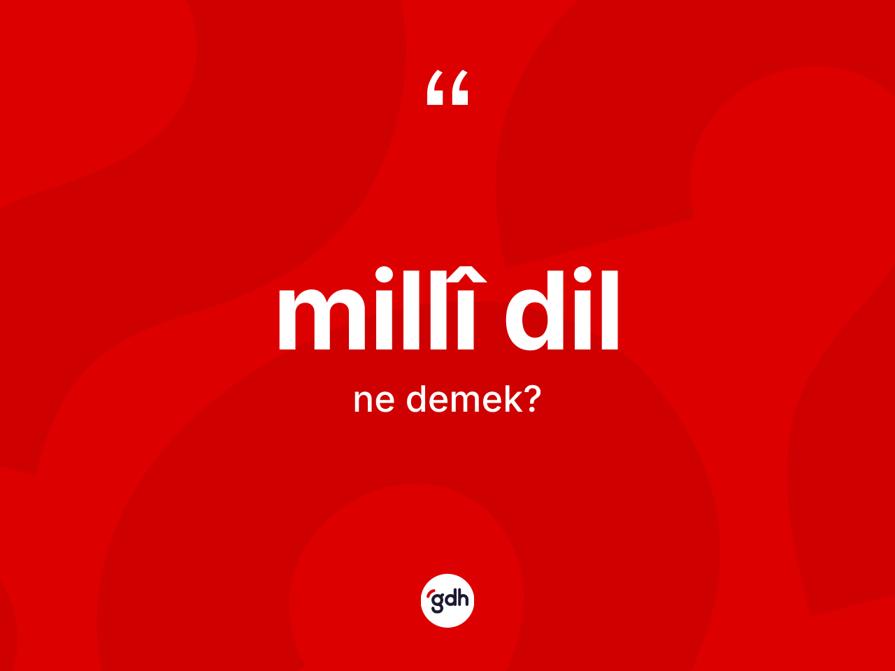 Millî dil ne anlama gelir? Millî dil kelimesinin TDK'ya göre açıklaması nedir?