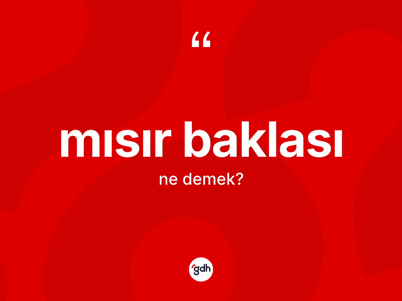 Mısır baklası kelimesinin tanımı nedir? Mısır baklasının kısaca tanımı nedir?