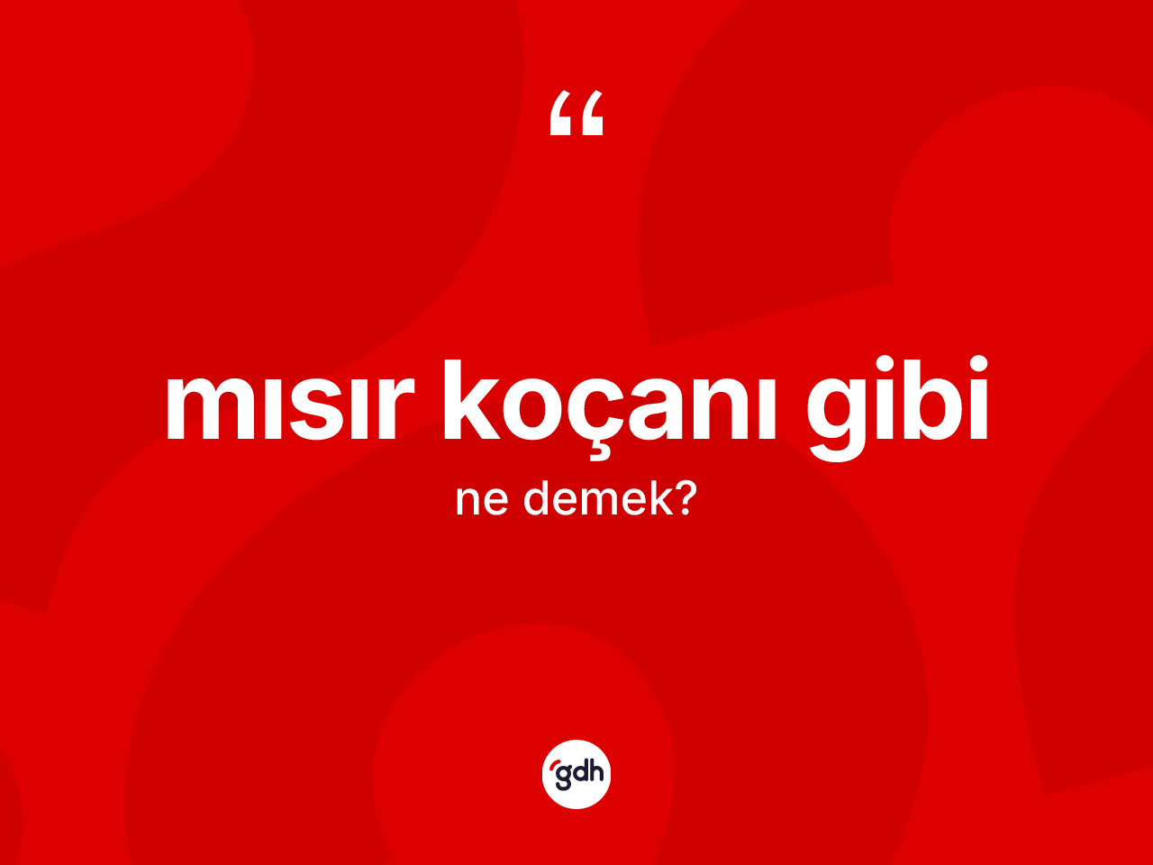 Mısır koçanı gibi ifadesi ne anlama gelir? Mısır koçanı gibi ifadesi nerede kullanılır?