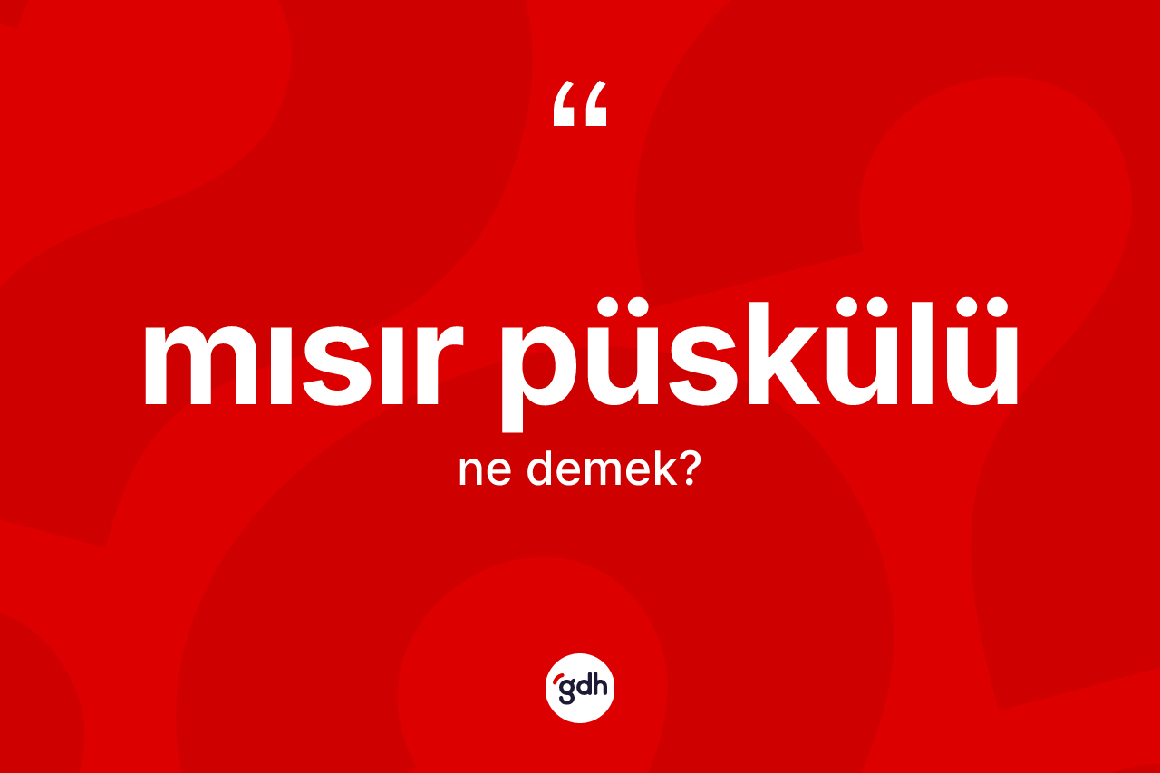 Mısır püskülü kelimesi ne demek?