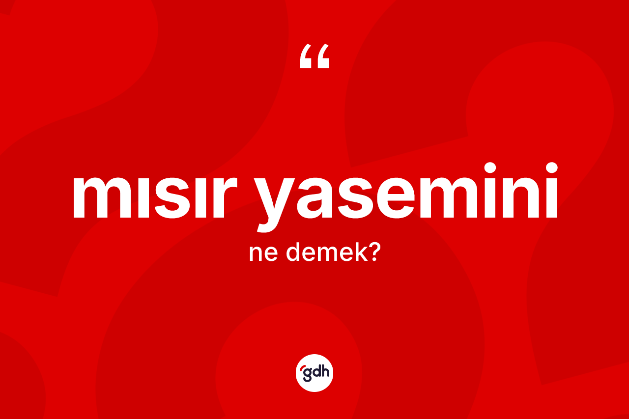 Mısır yasemini kelimesinin sözlükteki tanımı nedir? Mısır yasemini kelimesinin TDK'ya göre açıklaması nedir?