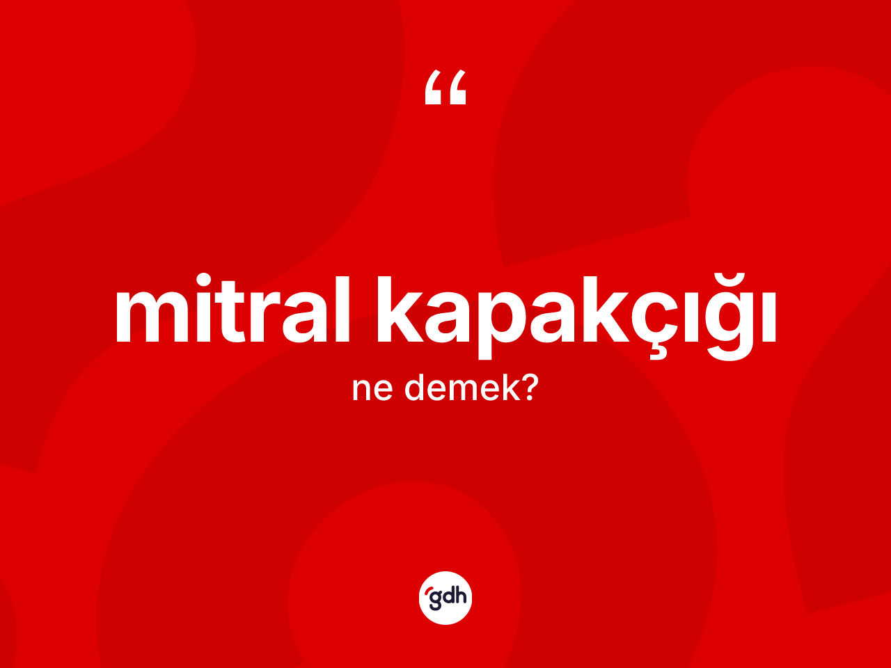 Mitral kapakçığı kelimesinin anlamı nedir? Mitral kapakçığının TDK'ya göre anlamı nedir?