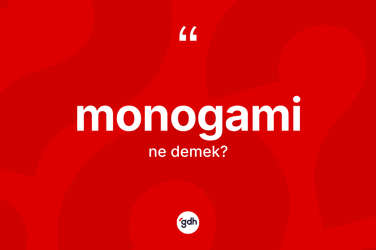 Monogami ne anlama gelir? Monogaminin TDK'ya göre anlamı nedir?