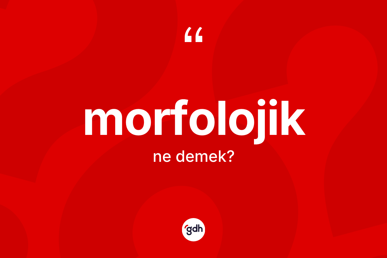 Morfolojik kelimesinin tanımı nedir? Morfolojiğin TDK'ya göre anlamı nedir?