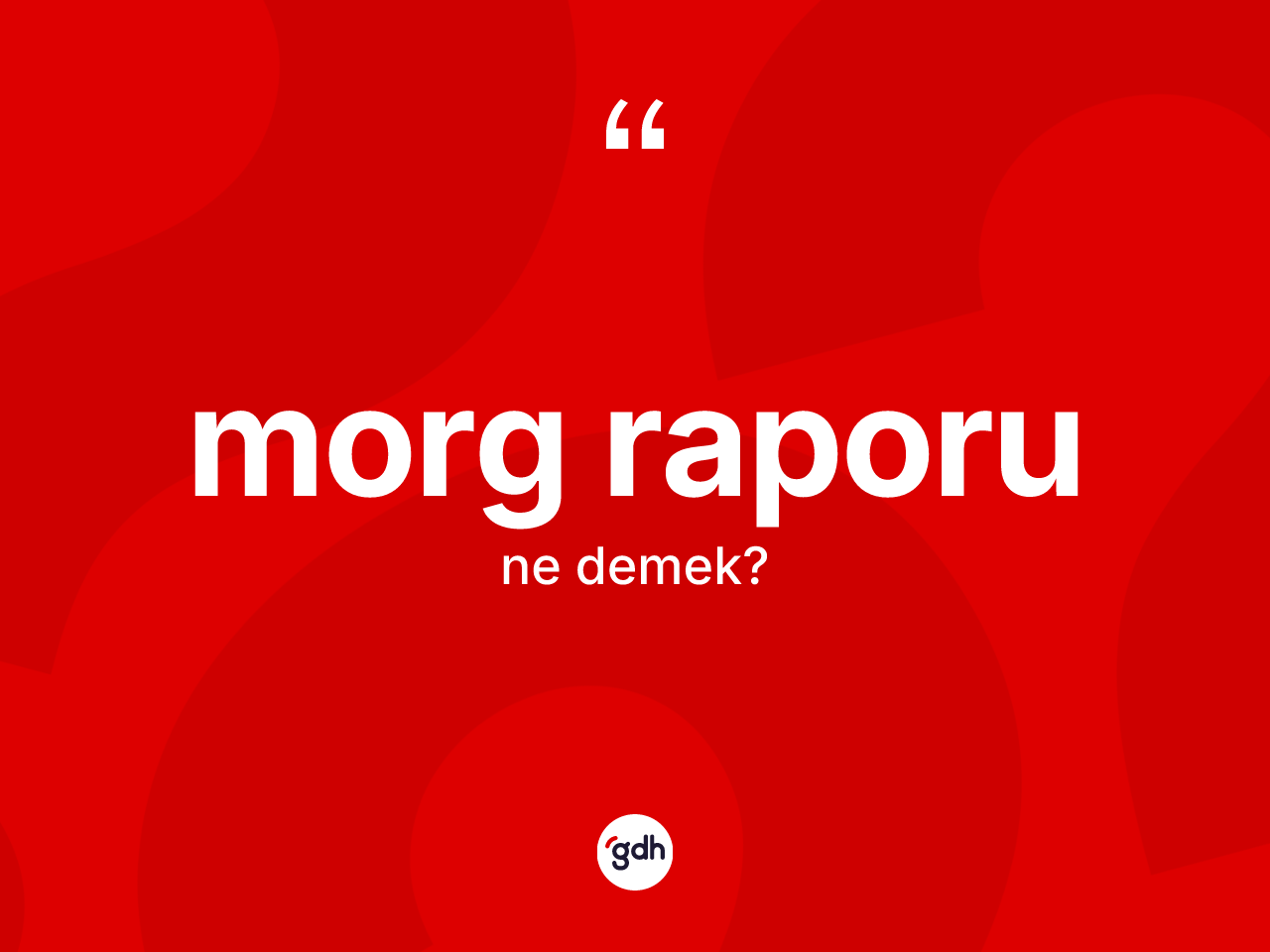 Morg raporu  ne demek? Morg raporu  kelimesinin kaç farklı anlamı var?