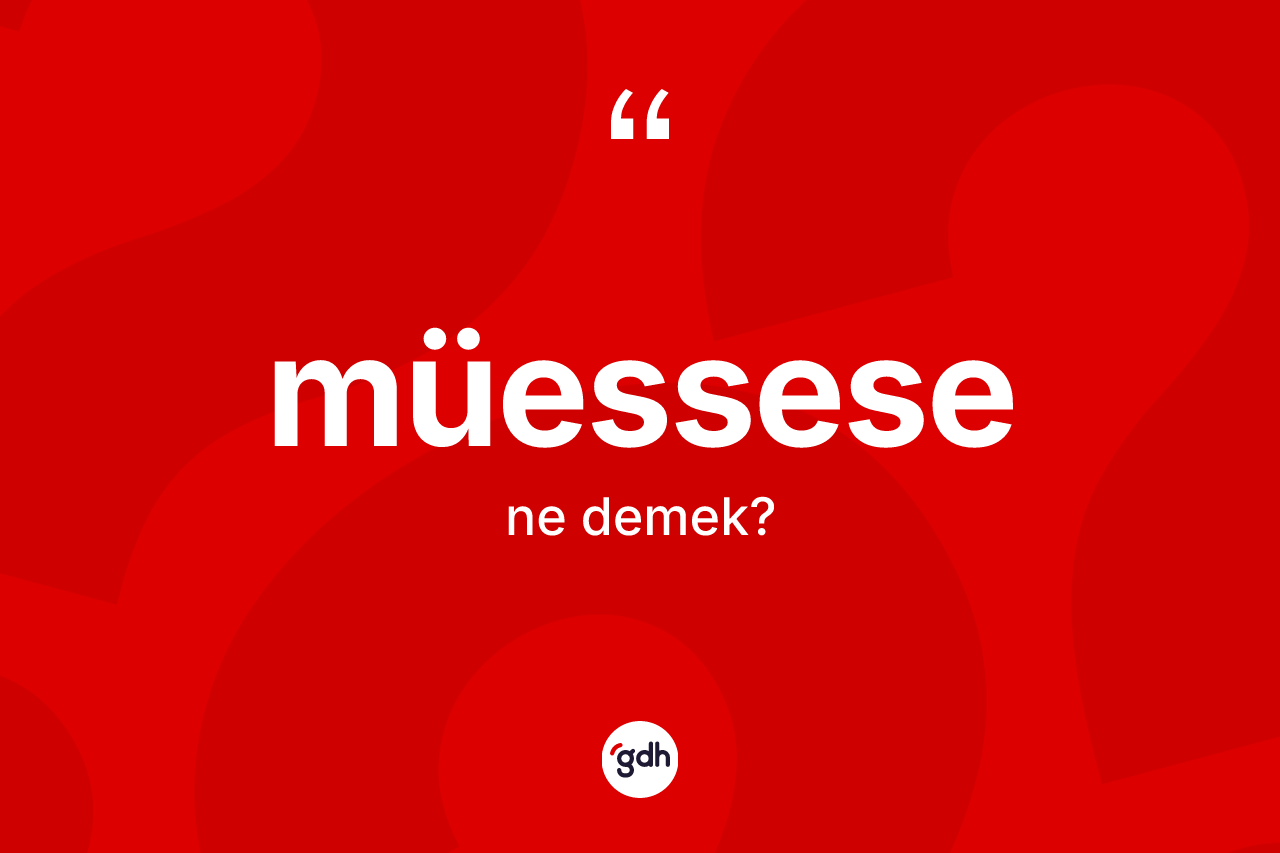 Müessese kelimesinin tanımı nedir? Müessesenin TDK'ya göre anlamı nedir?