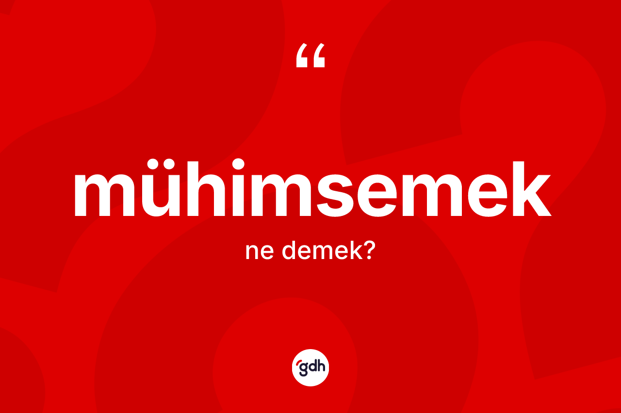 Mühimsemek nedir? Mühimsemek kelimesinin kaç farklı anlamı var?