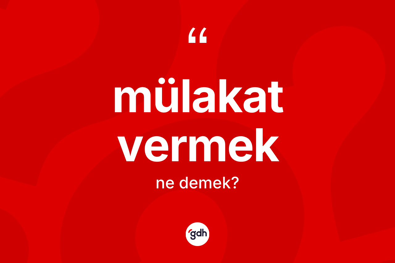 Mülakat vermek sözü neyi anlatır? Mülakat vermek sözü nerede kullanılır?