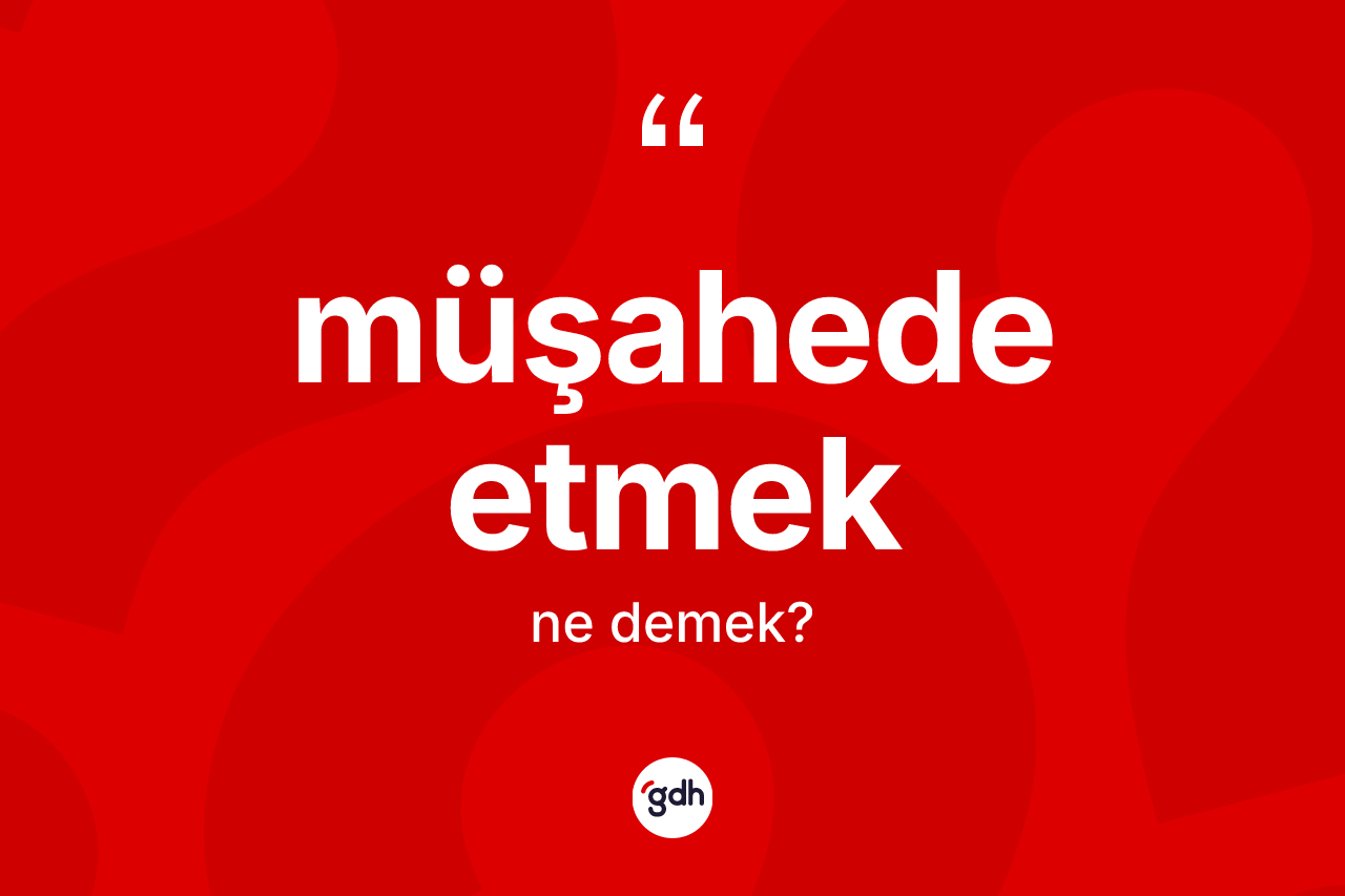 Müşahede etmek ifadesinin kısaca anlamı nedir? Müşahede etmek ifadesi nerede kullanılır?