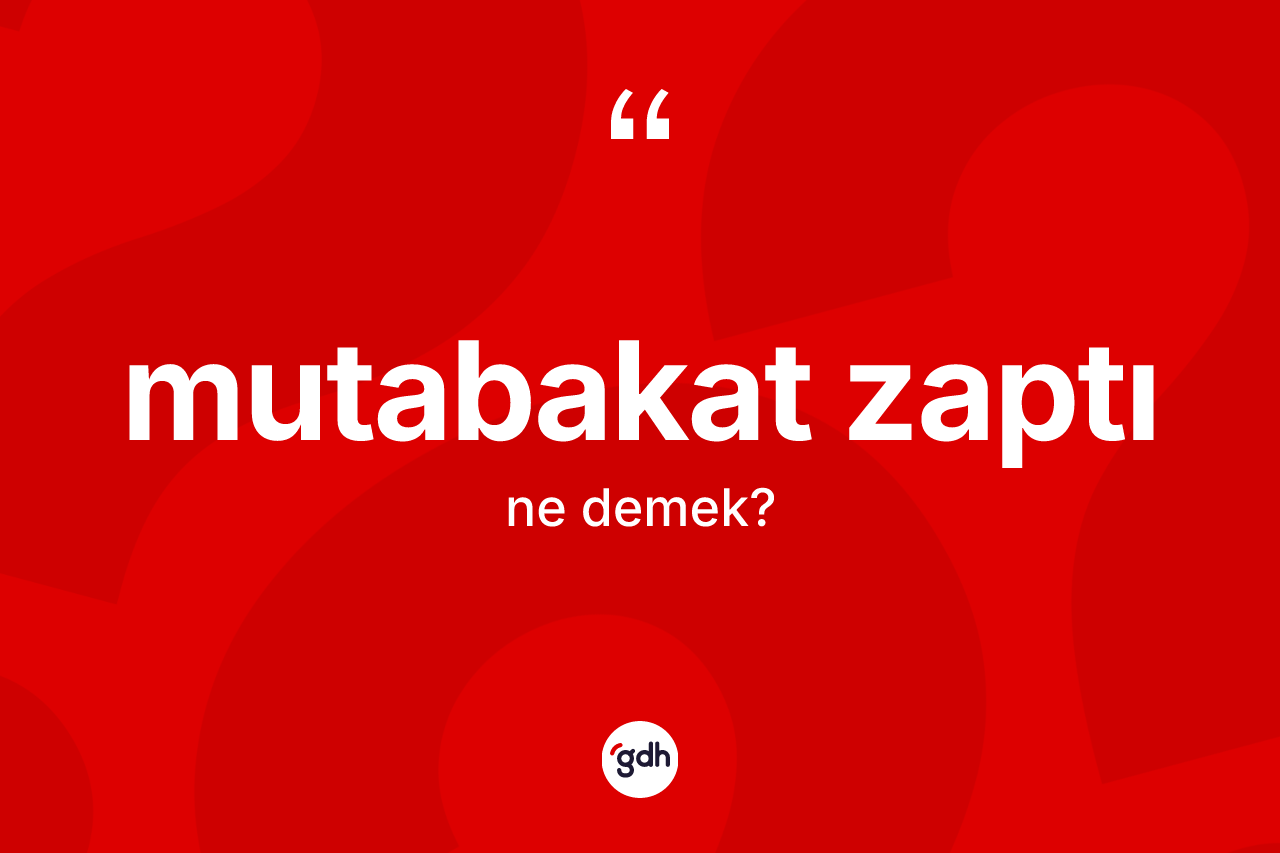 Mutabakat zaptı kelimesi nedir? Mutabakat zaptının TDK'ya göre anlamı nedir?