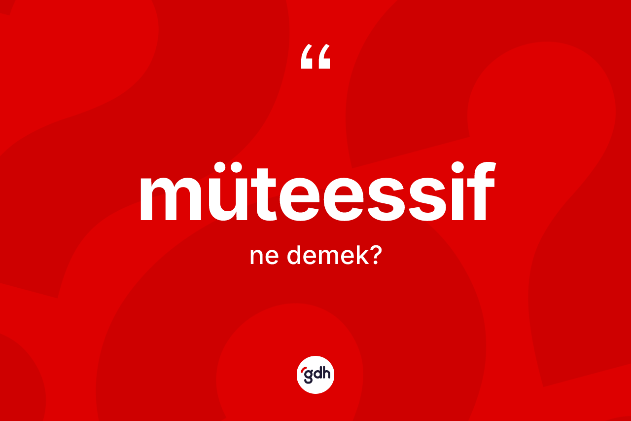 Müteessif ne demek?