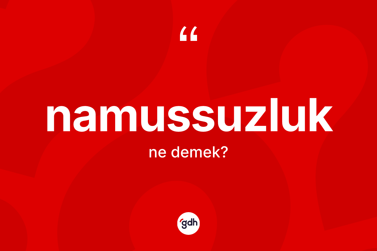 Namussuzluk ne anlama gelir?