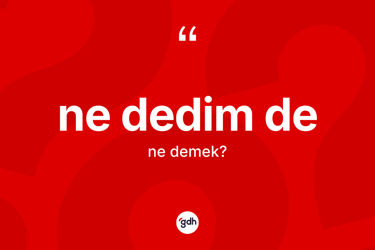 Ne dedim de sözü ne demek?
