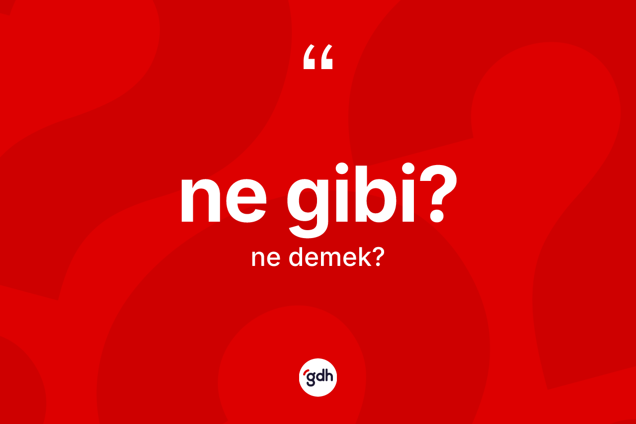 Ne gibi? ne demek? Ne gibi? ifadesinin TDK anlamı nedir?
