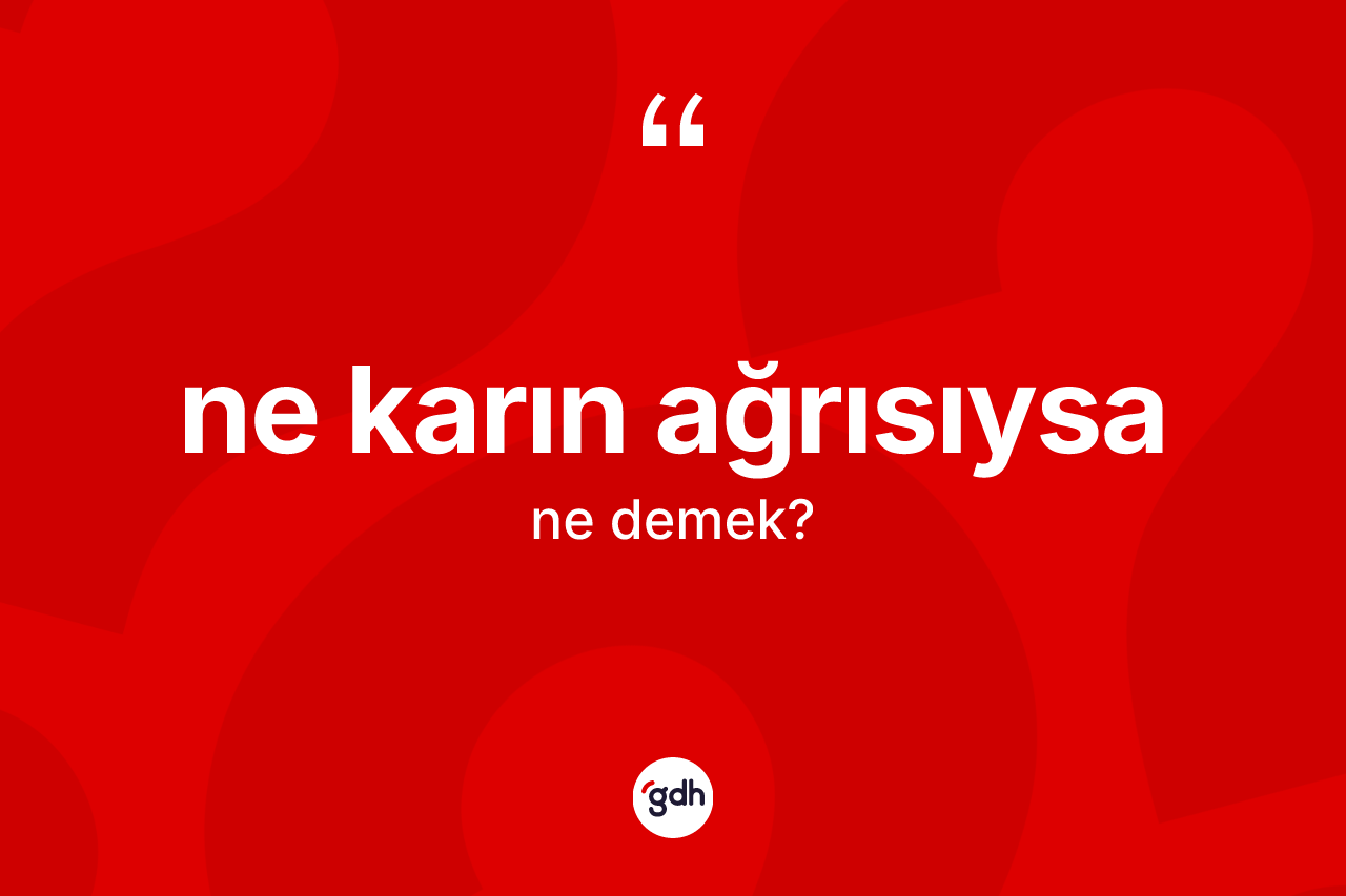 Ne karın ağrısıysa ifadesinin kısaca anlamı nedir?