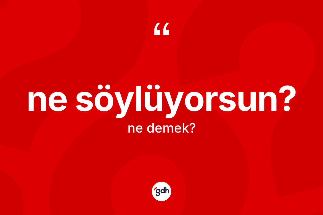 Ne söylüyorsun?