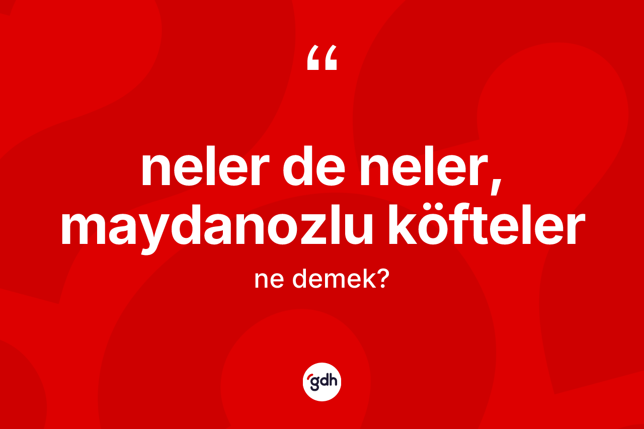 Neler de neler, maydanozlu köfteler ifadesi nedir?