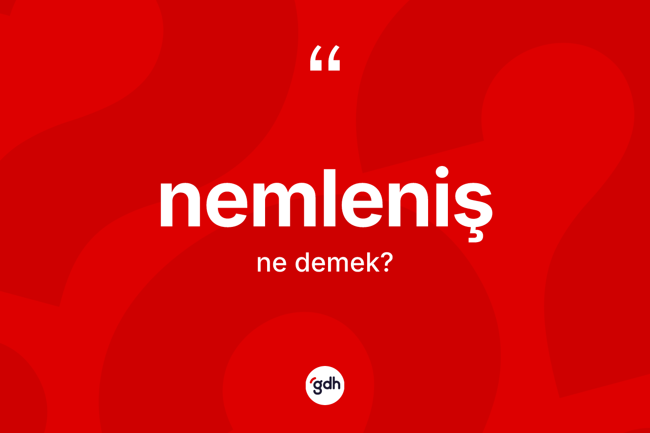 Nemleniş kelimesi nedir? Nemlenişin sözlükteki anlamı nedir?