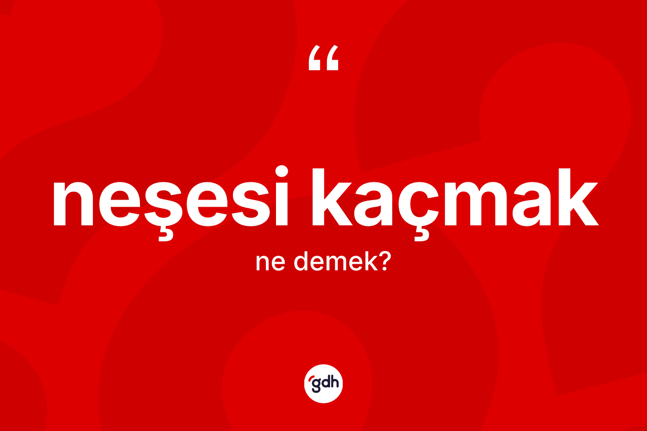 Neşesi kaçmak ifadesinin sözlükteki anlamı nedir? Neşesi kaçmak ifadesinin TDK anlamı nedir?