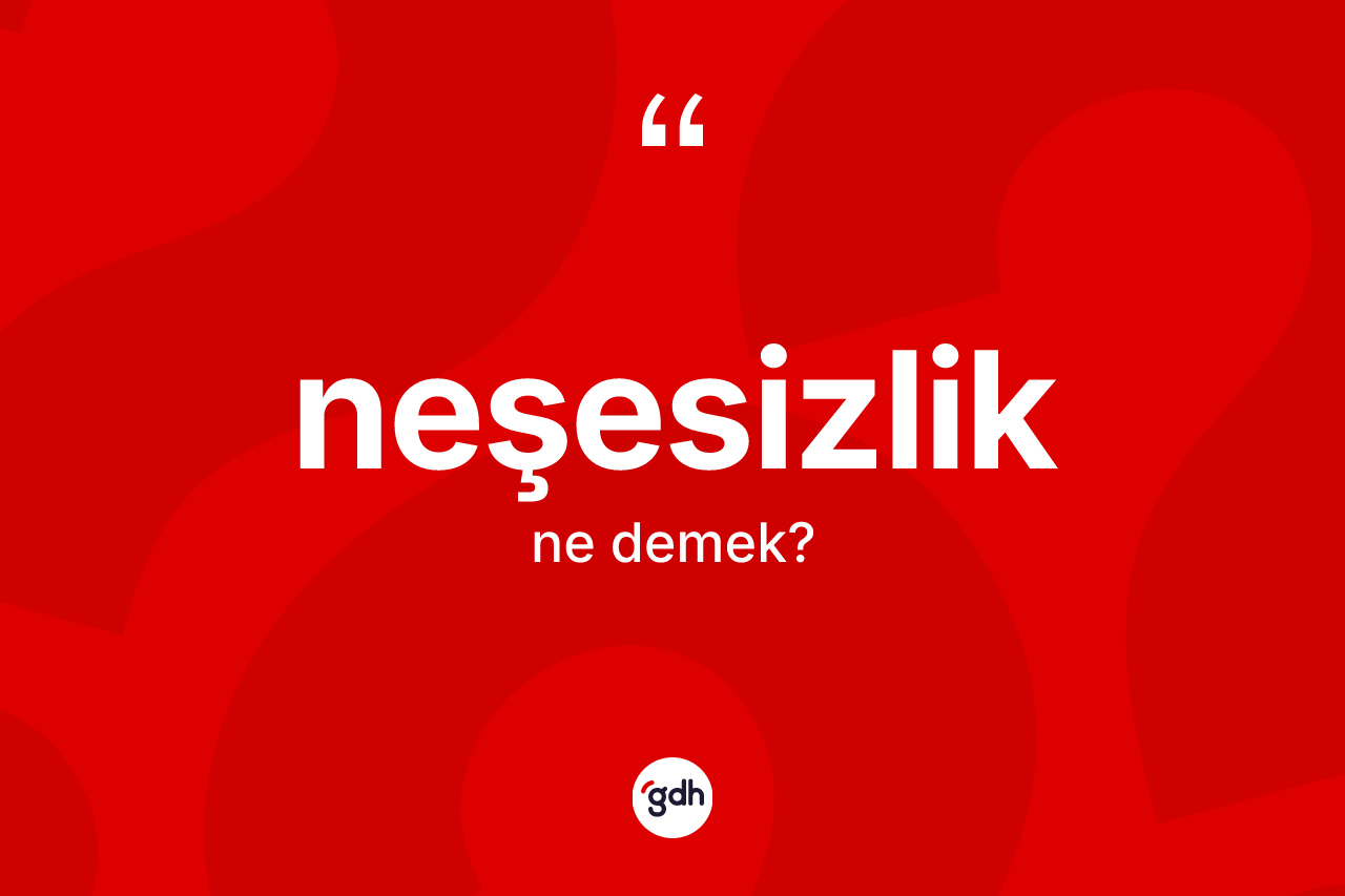 Neşesizlik kelimesinin anlamı nedir? Neşesizliğin kısaca tanımı nedir?