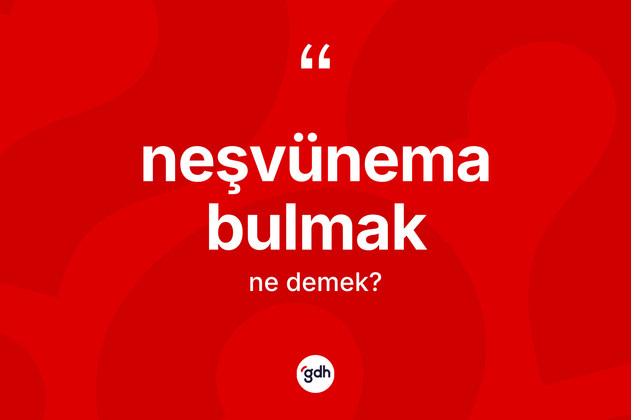 Neşvünema bulmak ifadesinin anlamı nedir? Neşvünema bulmak ifadesi nerede kullanılır?