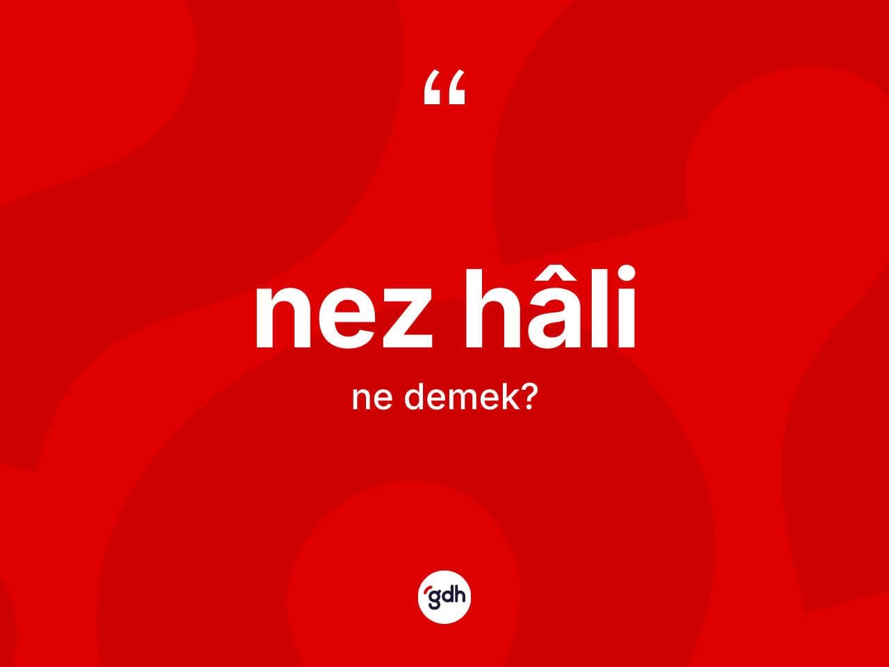 Nez hâli kelimesinin anlamı nedir? Nez hâlinin TDK'ya göre anlamı nedir?