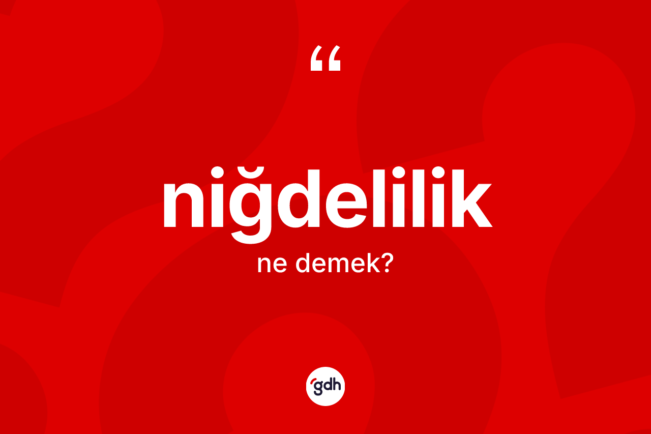 Niğdelilik kelimesinin tanımı nedir? Niğdelilik'in TDK'ya göre anlamı nedir?