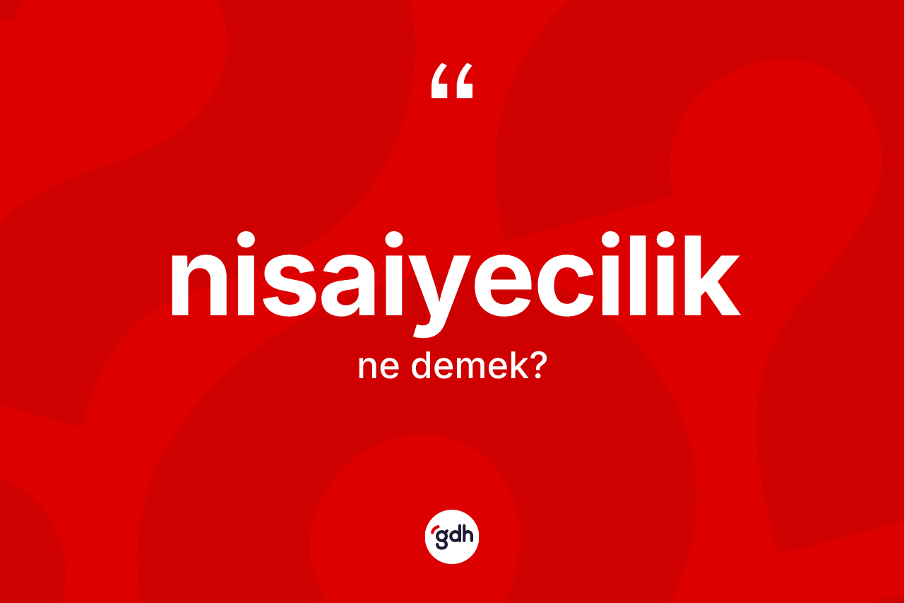 Nisaiyecilik nedir? Nisaiyecilik kelimesinin TDK'ya göre açıklaması nedir?