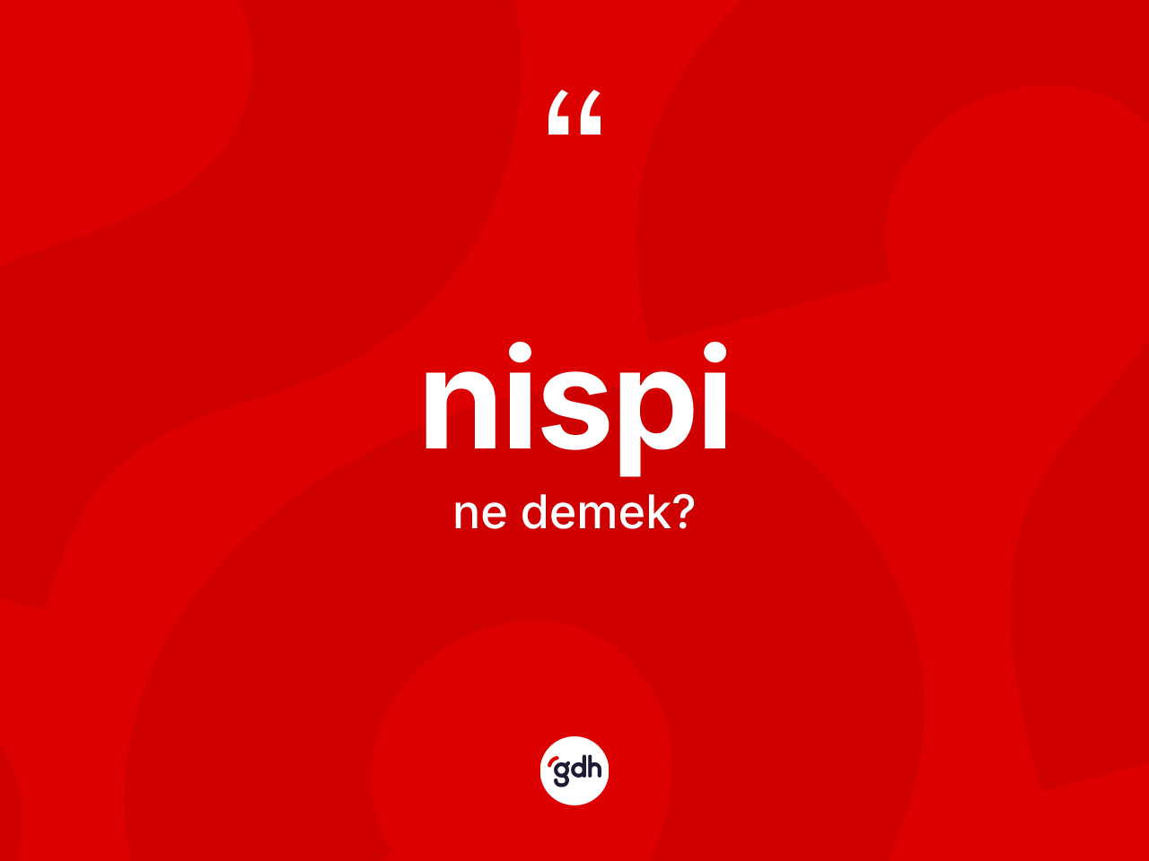 Nispi kelimesinin tanımı nedir? Nispinin sözlükteki anlamı nedir?