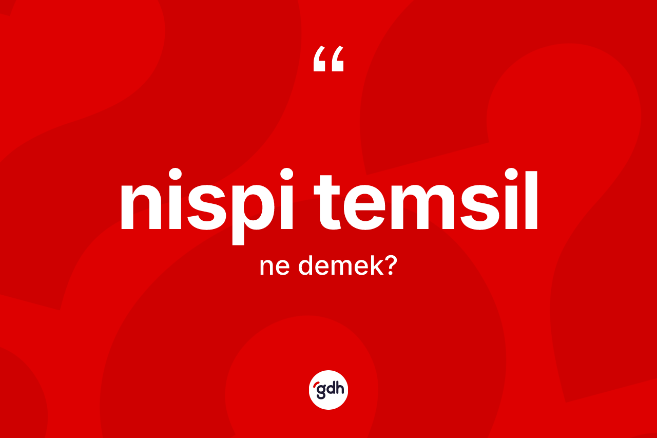 Nispi temsil nedir? Nispi temsil kelimesinin kaç farklı anlamı var?