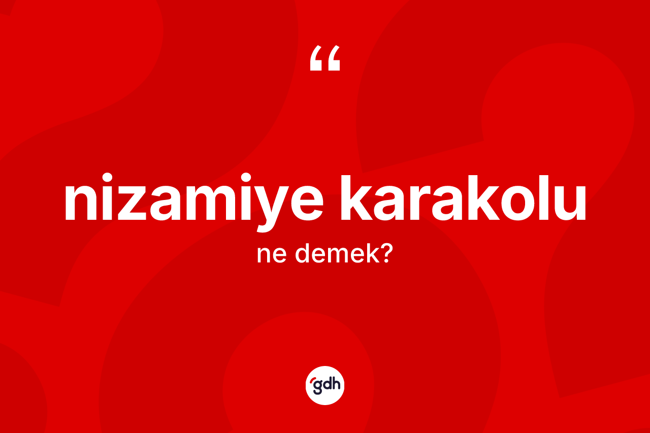 Nizamiye karakolu kelimesinin tanımı nedir?
