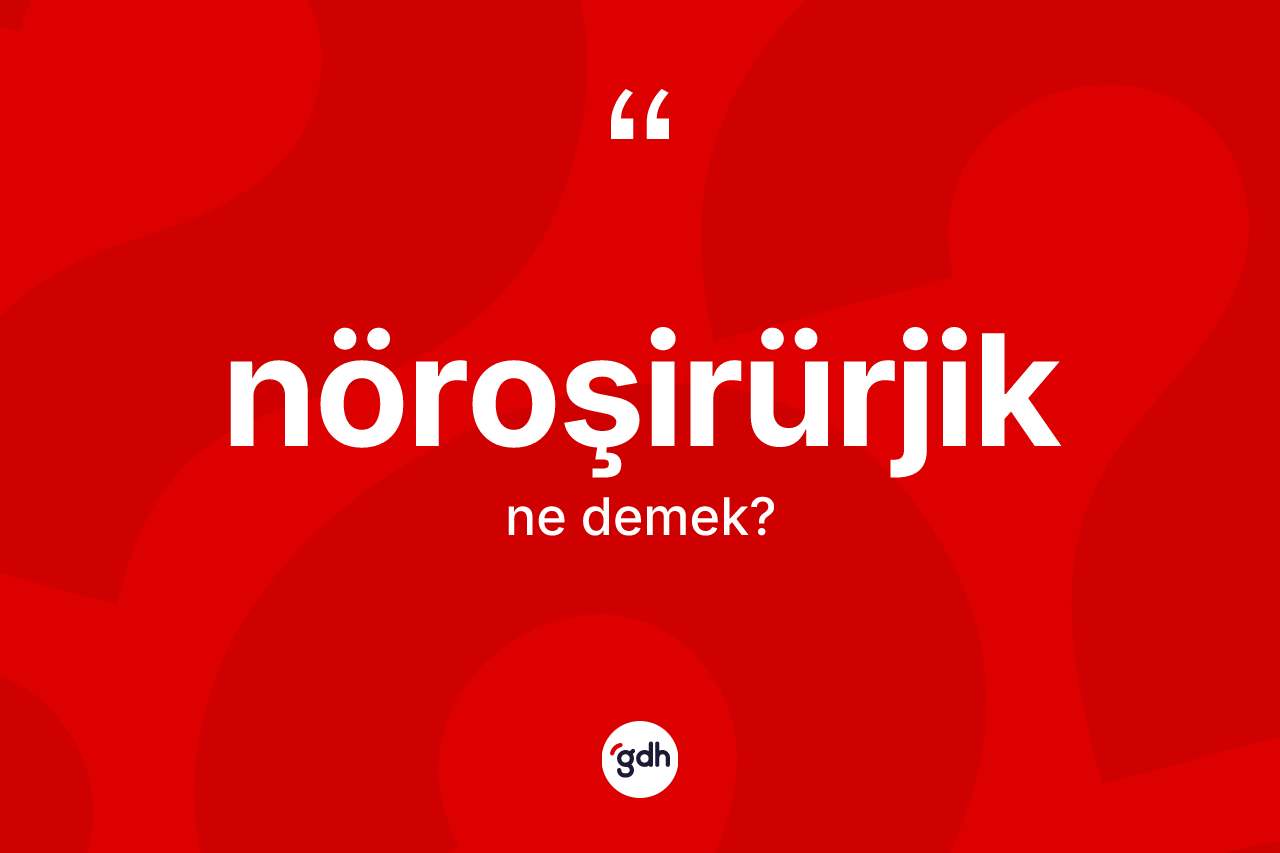 Nöroşirürjik kelimesinin anlamı nedir?