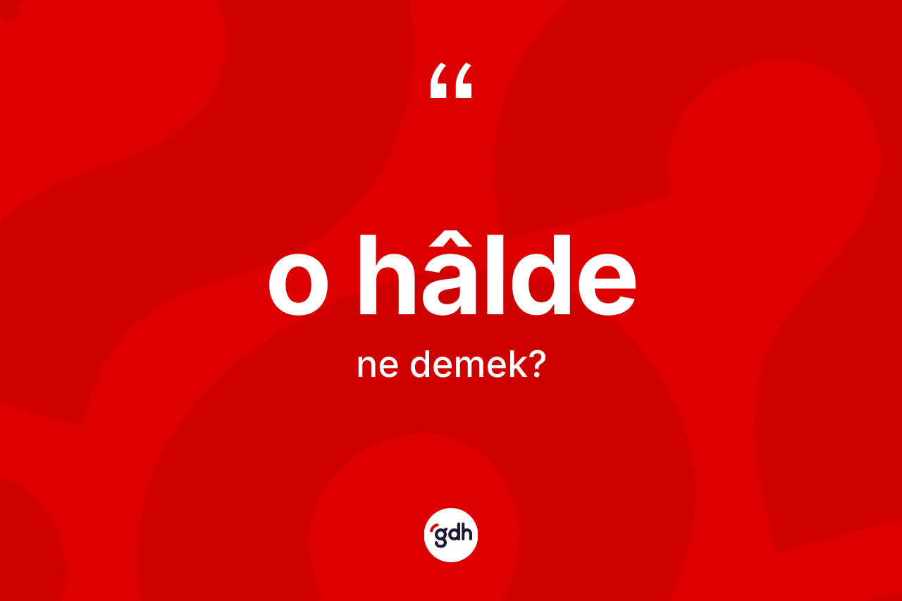 O hâlde kelimesinin anlamı nedir? O hâldenin sözlükteki anlamı nedir?