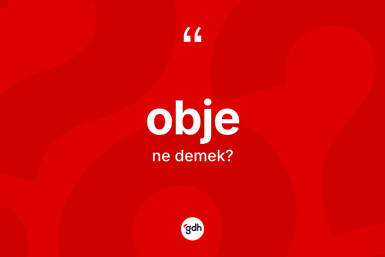 Obje nedir? Obje kelimesinin kaç farklı anlamı var?