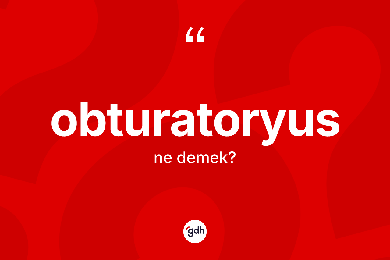 Obturatoryus kelimesi ne anlama gelir? Obturatoryusun TDK'ya göre anlamı nedir?
