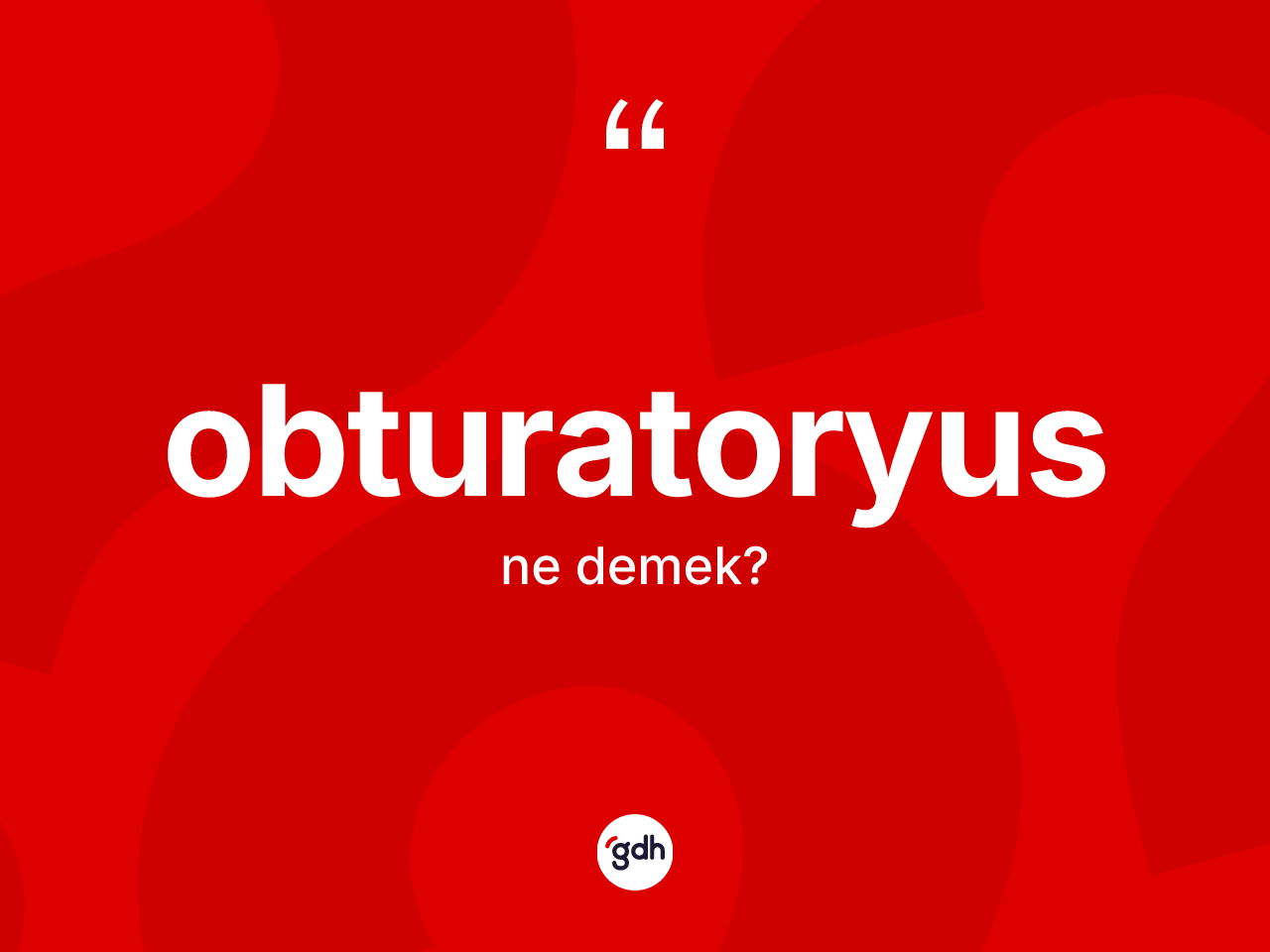 Obturatoryus kelimesi ne anlama gelir? Obturatoryusun TDK'ya göre anlamı nedir?