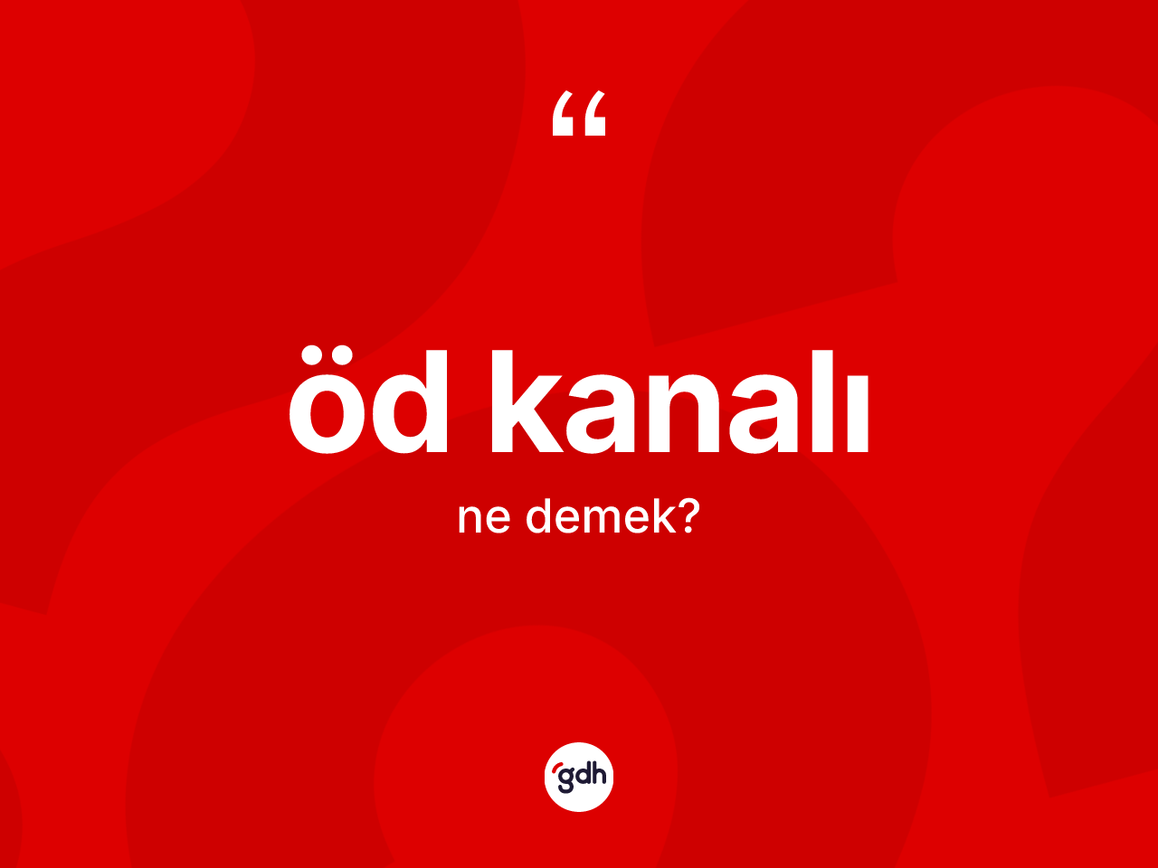 Öd kanalı kelimesi ne demek? Öd kanalı kelimesinin TDK'ya göre açıklaması nedir?