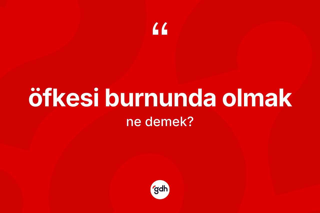 Öfkesi burnunda olmak sözü ne demek?
