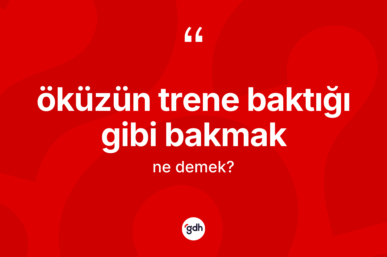 Öküzün trene baktığı gibi bakmak sözü nedir?