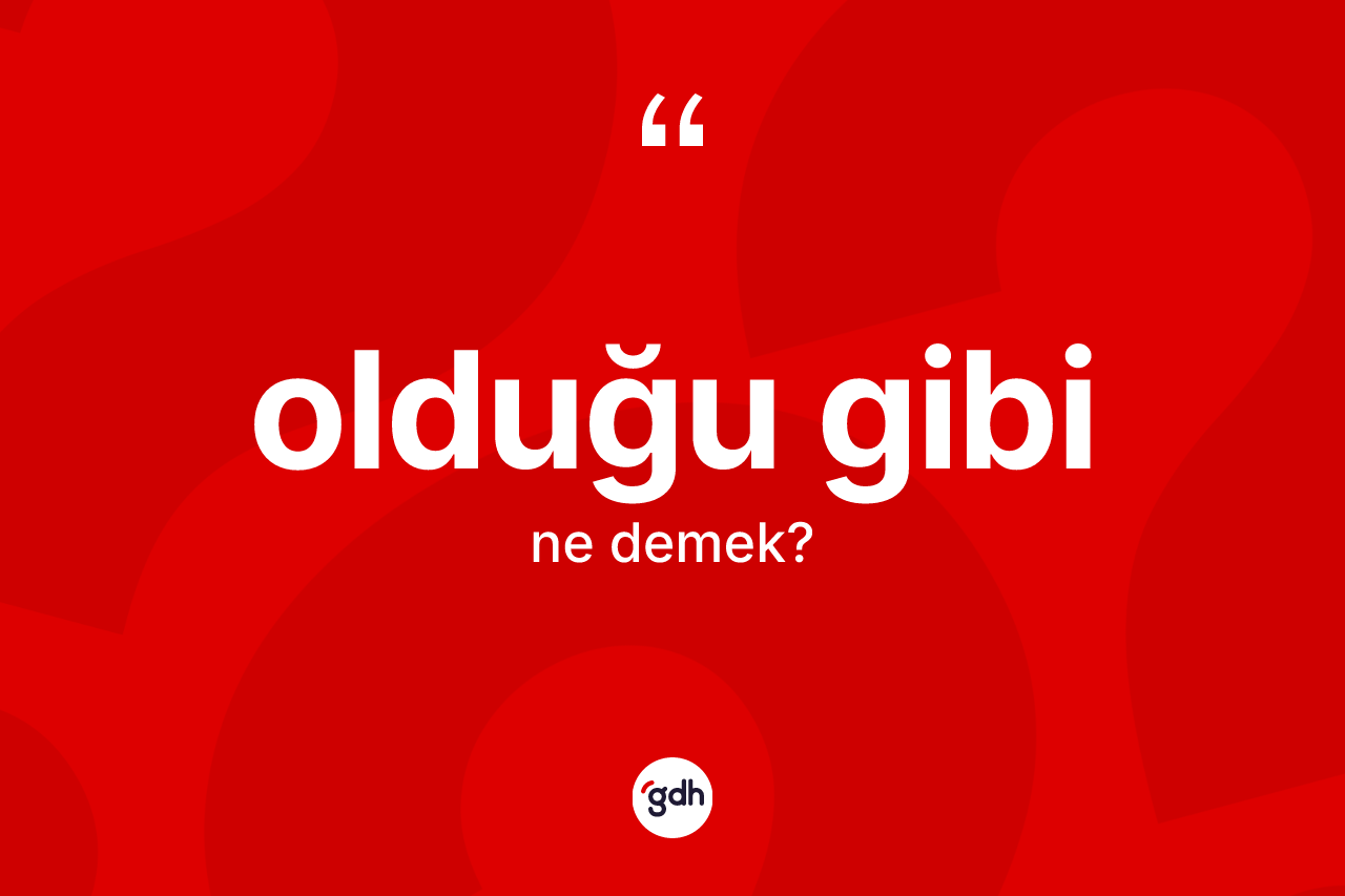 Olduğu gibi ifadesinin tanımı nedir?