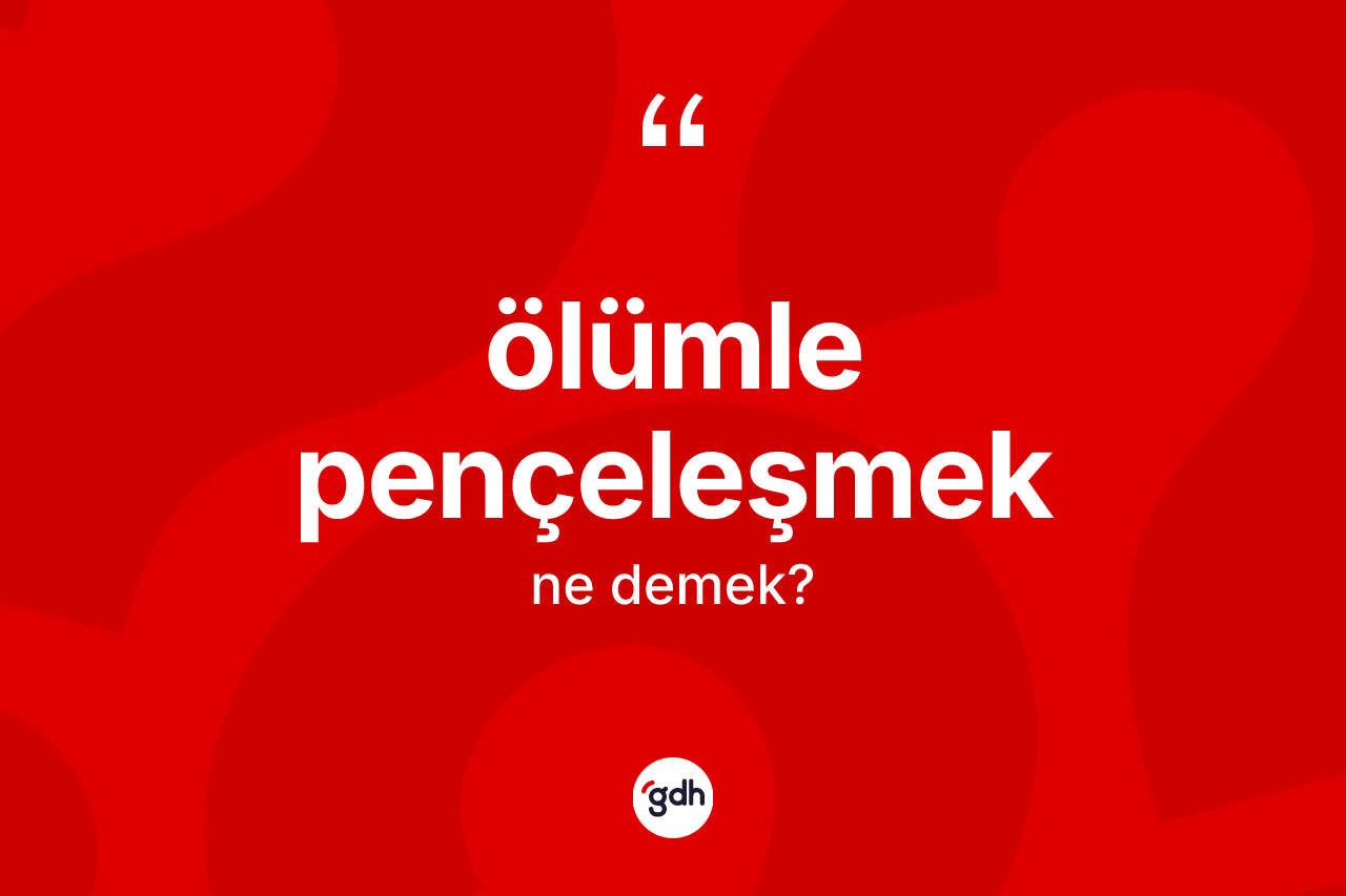 Ölümle pençeleşmek ifadesinin kısaca anlamı nedir?