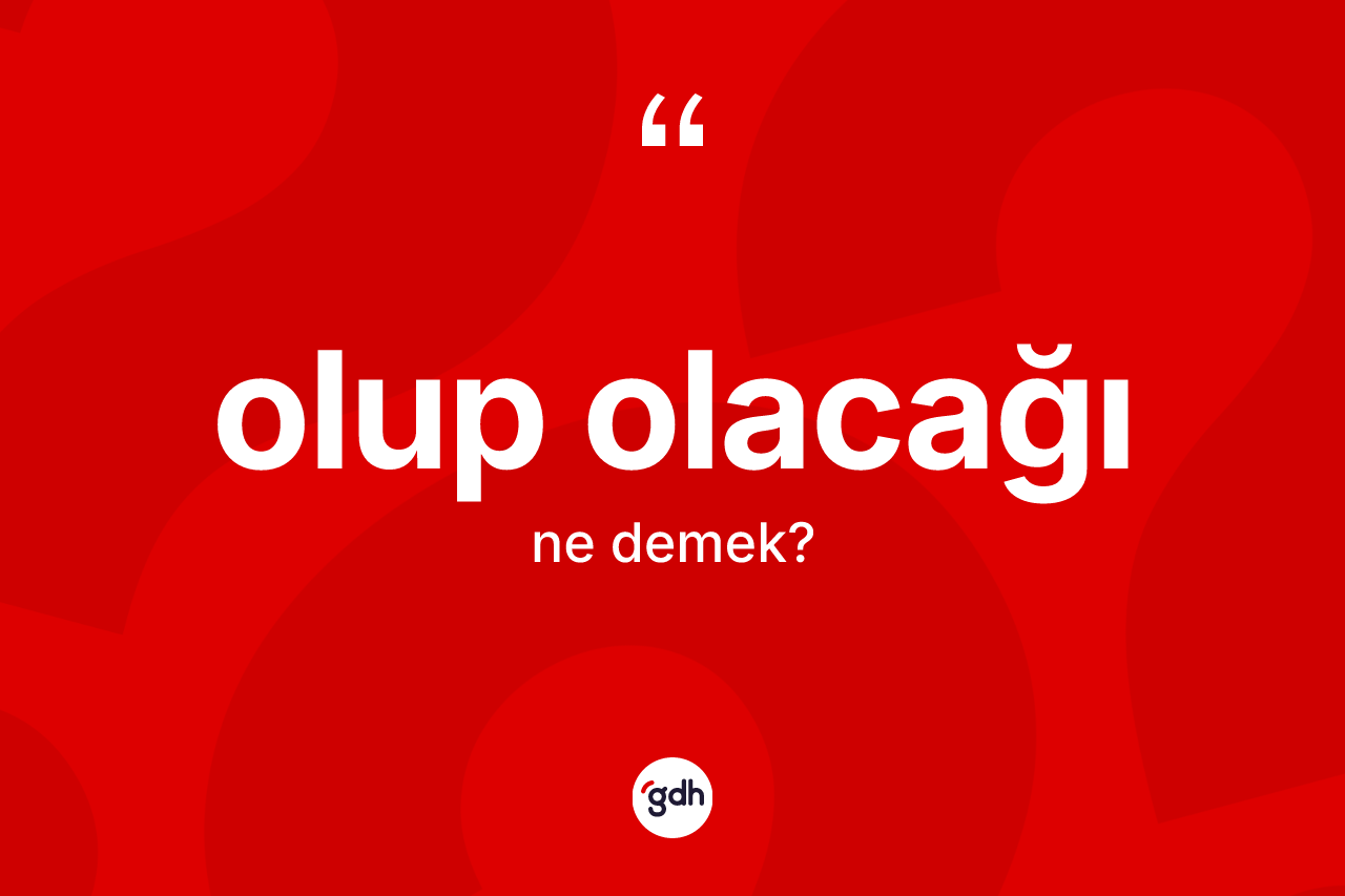 Olup olacağı ne demek?
