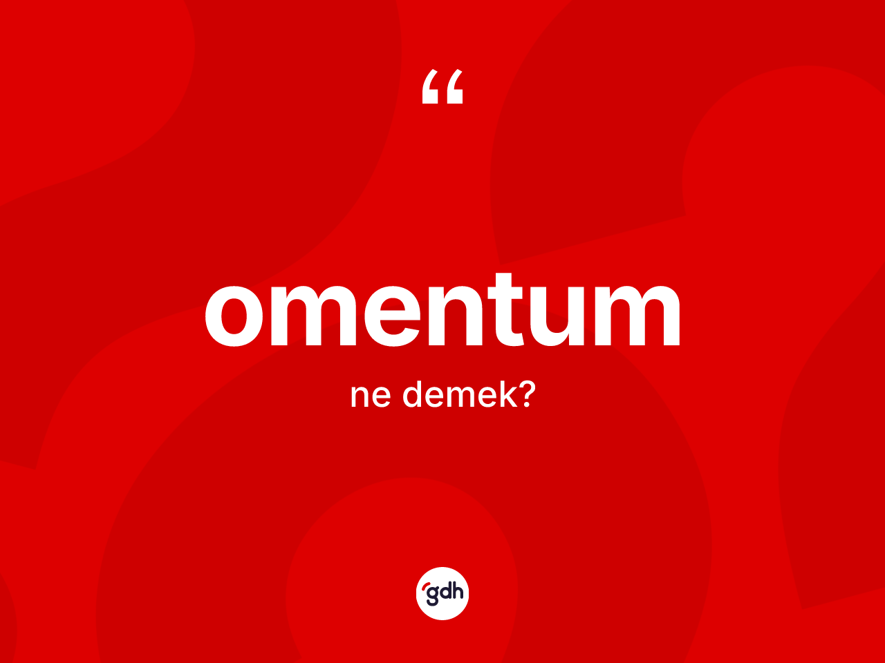 Omentum nedir? Omentumun sözlükteki anlamı nedir?
