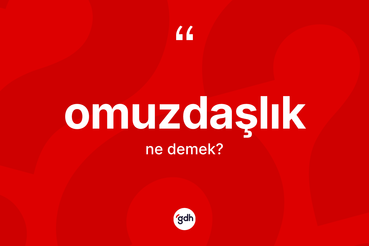 Omuzdaşlık kelimesinin sözlükteki tanımı nedir? Omuzdaşlığın TDK'ya göre anlamı nedir?