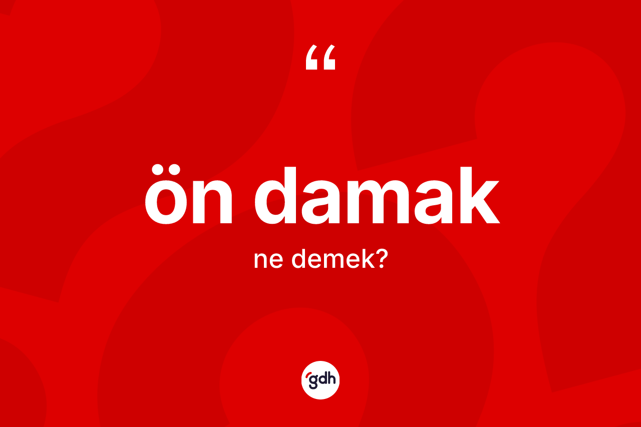 Ön damak ne demek? Ön damağın TDK'ya göre anlamı nedir?