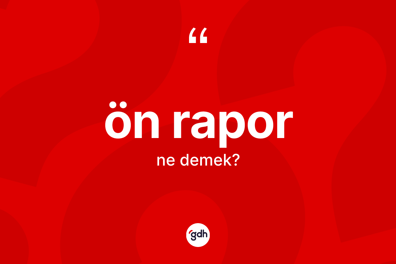 Ön rapor kelimesinin tanımı nedir? Ön rapor kelimesinin kaç farklı anlamı var?