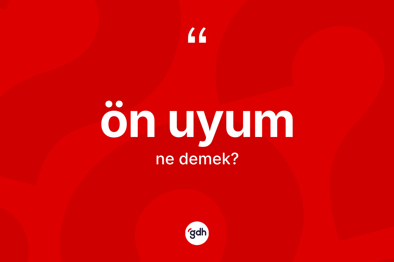Ön uyum kelimesinin tanımı nedir?