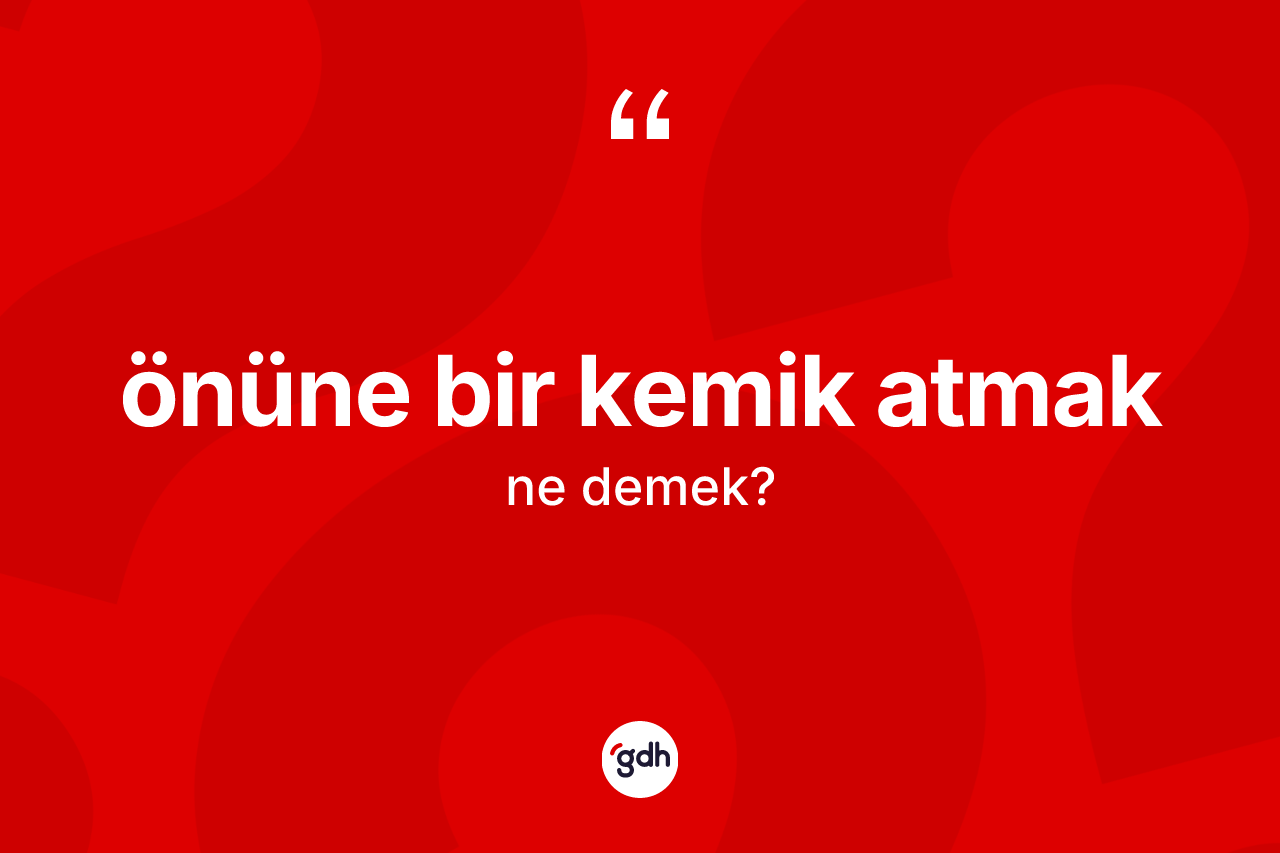 Önüne bir kemik atmak ifadesi nedir?